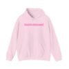 Light Pink Believe Over Doubt Hoodie, front view, motivational streetwear