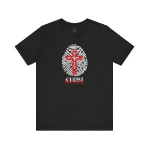 Christ Identity Christian T-Shirt – Cross & Fingerprint Faith Graphic Tee
